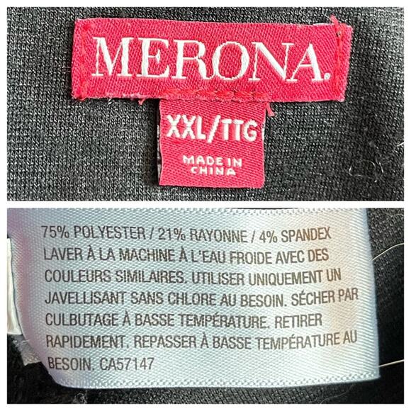 Merona Shift Dress Short Sleeves Ponte Knit Gold Zipper Front Black Size XXL - Picture 9 of 10